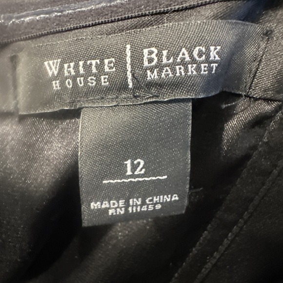 White House Black Market Size 12 Strapless Black Scalloped Sheath Dress Sexy‎ - Picture 5 of 7